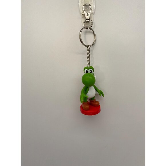 Upcycled Nintendo Yoshi Chess Piece Keychain: Vintage Toy Charm for Purses & Bag - Picture 1 of 4